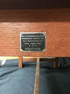 Teak: Cunard Line, table from RMS Aquitania