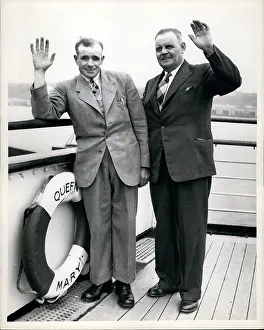 Neighboring: Cunard liner, Queen Mary - two men on board