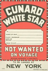 Cunard: Cunard White Star luggage label