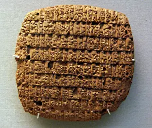 Iraq: Cuneiform tablet depicting beer allocation. 2351-2342 BC. Fr