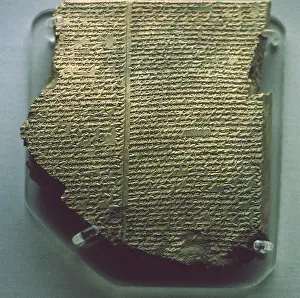 Babylonian: Cuneiform tablet with Gilgamesh Flood Epic. Babylonian