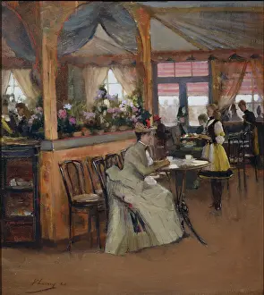 Lavery: A Cup of Chocolate ' lady in a cafe