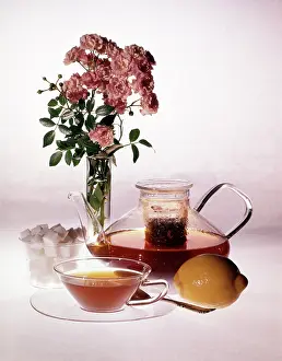 Infusion: Cup of Tea Clear Glass Infuser Teapot Lemon Sugar