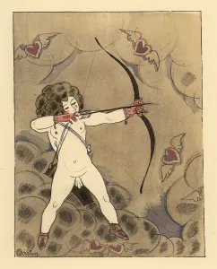 Nouvelles: Cupid with bow and arrow aiming at the distance