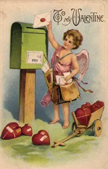Mailing: Cupid Mailing a Valentine Letter
