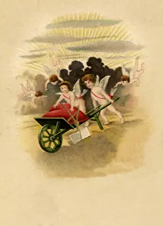 Winsch: Cupids and Wheelbarrow filled with Hearts