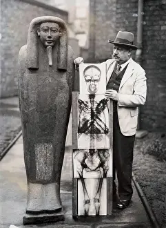 Radiograph: Curator with mummy