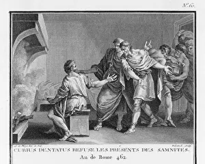 Refusal: Curius Dentatus refusing bribes from Samnites
