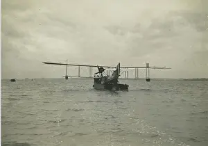 Lighter: Curtiss H12 Large America, 8681, aboard a towing lighter