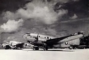 Airstrip: Curtiss Wright R5C-1 Commando trio of the US Marines on