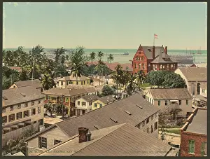C1900: Custom House and harbor, Key West