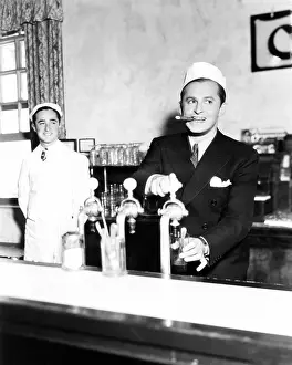 Jerk: Customer filling in for soda jerk