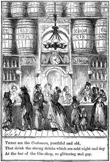 Moralising: Customers from The Gin-Shop by Cruikshank