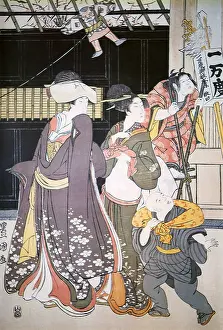 Utagawa: Customs of the 12 Months - New Year