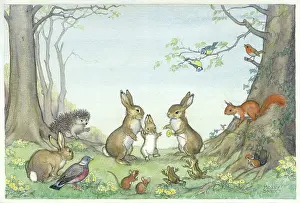 Whimsical: Cute woodland scene