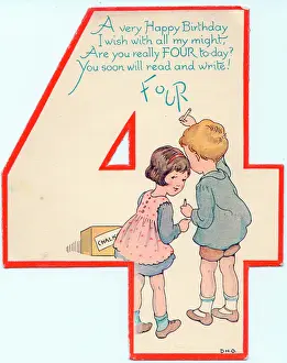 David Pearson: Cutout birthday card, age 4