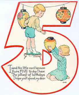 David Pearson: Cutout birthday card, age 5