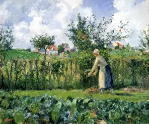 Moderna: The cutting of the hedge, by Camille Pissarro