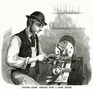Chaser: Cutting screw threads with hand chaser 1875