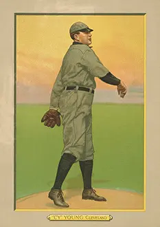 Pitching: Cy Young, 1911 baseball card, published when