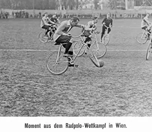 Dribbling: Cycle ball game, 1914
