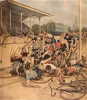 100km: CYCLE RACE PILE-UP/1923