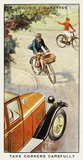 Carefully: Cyclist Cuts Corner