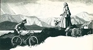 Hilder: Cyclist With Goat Lady