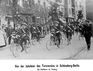 Pageant: Cyclist at a pageant, 1911
