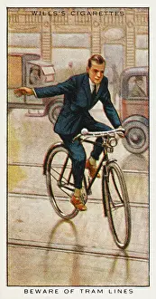 Beware: Cyclist on Tramlines