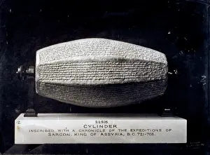Annals: A cylinder with cuneiform inscription