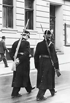 Karlovy: Czech policemen in Cheb, 1938