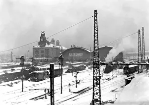 Vinatge: Czechoslovakia 1934, snow covered train tracks