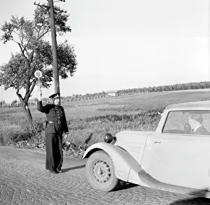 Patrolman: Czechoslovakia 1946, patrolman during random stop