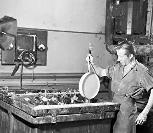 Zavody: Czechoslovakia - 1948. Worker at LP record factory
