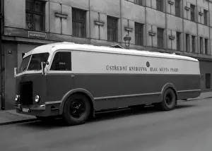 Vinatge: Czechoslovakia, Prague 1948. Bus was turned into