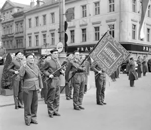 Nosek: Czechoslovakia, Prague 1948. Wenceslav Square