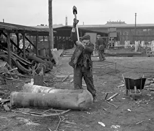 Reused: Czechoslovakia - Praha 1949. Worker uses sledge