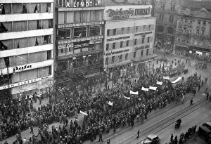 Wenceslas: Czechs protest against the Munich Agreement, 1938