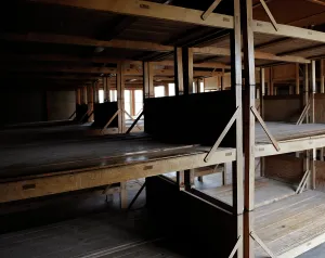 Extermination: Dachau Concentration Camp. Barrack. Interior. Germany
