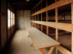 Extermination: Dachau Concentration Camp. Barrack. Interior. Germany