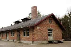 Extermination: Dachau Concentration Camp. Crematoria building. Germany