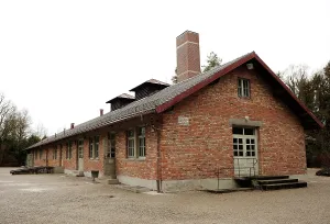 Extermination: Dachau Concentration Camp. Crematoria building. Germany