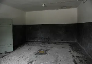 Extermination: Dachau Concentration Camp. Interior of Gas Chamber 1. German