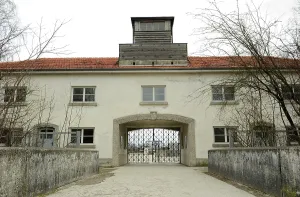 Extermination: Dachau Concentration Camp. Main entrance. Germany