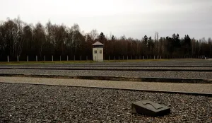 Concrete: Dachau Concentration Camp. Site where the barracks were. Ger