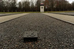 Concrete: Dachau Concentration Camp. Site where the barracks were. Ger