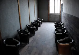 Extermination: Dachau Concentration Camp. Toilets. Germany