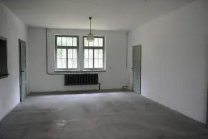 Persecution: Dachau concentration camp. Waiting room. Near Munich. Bavar
