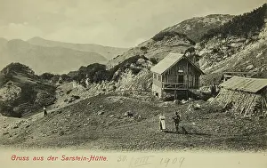 Dachstein: Dachstein mountain. Sarstein-Hutte. 1909. Photograph